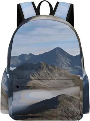 Summits And Ridges Backpack Large Capacity, Durable Lightweight Bookbag Casual Laptop Backpack for Work, Travel