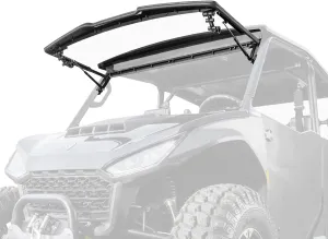 SuperATV Scratch Resistant 3-in-1 Flip Windshield for Segway Fugleman UT10 Crew Cab, Open, Vented Or Fully Closed, 1/4” Polycarbonate 250x Stronger than Glass, USA Made