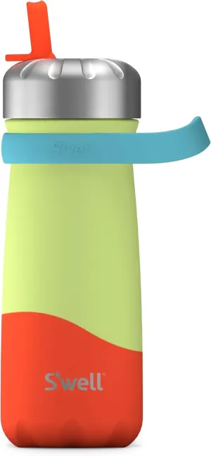 S'well Stainless Steel Traveler with Flip Straw Lid, 16oz, Tropical Smoothie, Triple Layered Vacuum Insulated Containers Keeps Drinks Cold for 24 Hours, BPA Free, Easy Carrying On the Go