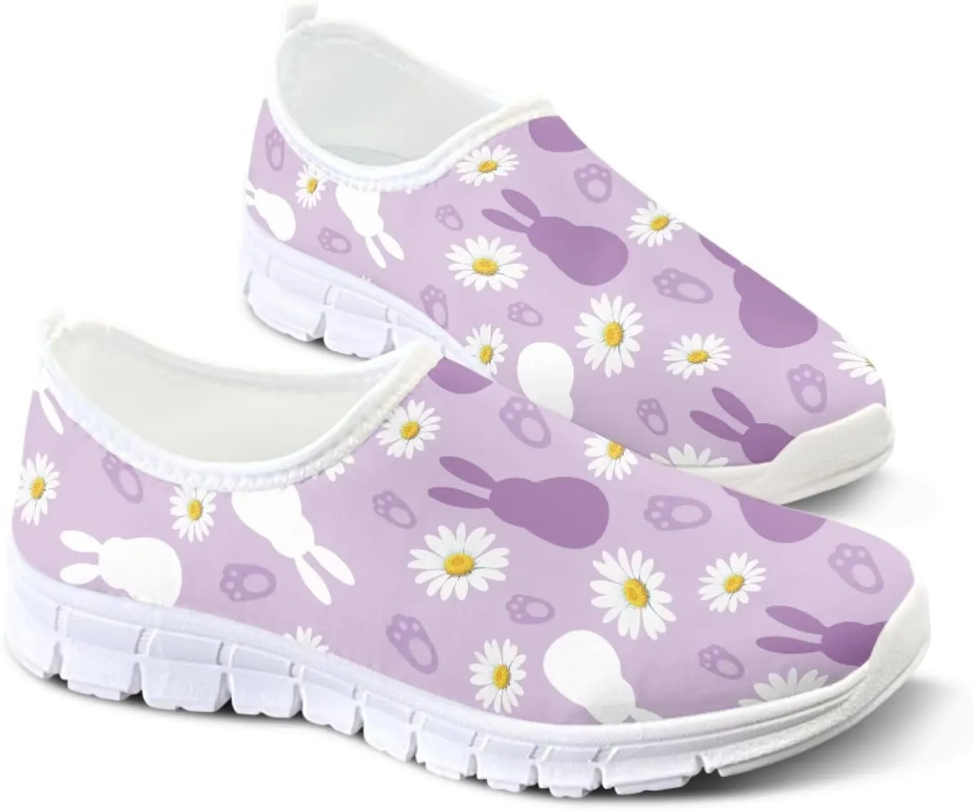 SYtrade Women's Art Sneaker Slip On Novelty Walking Loafer White Sole