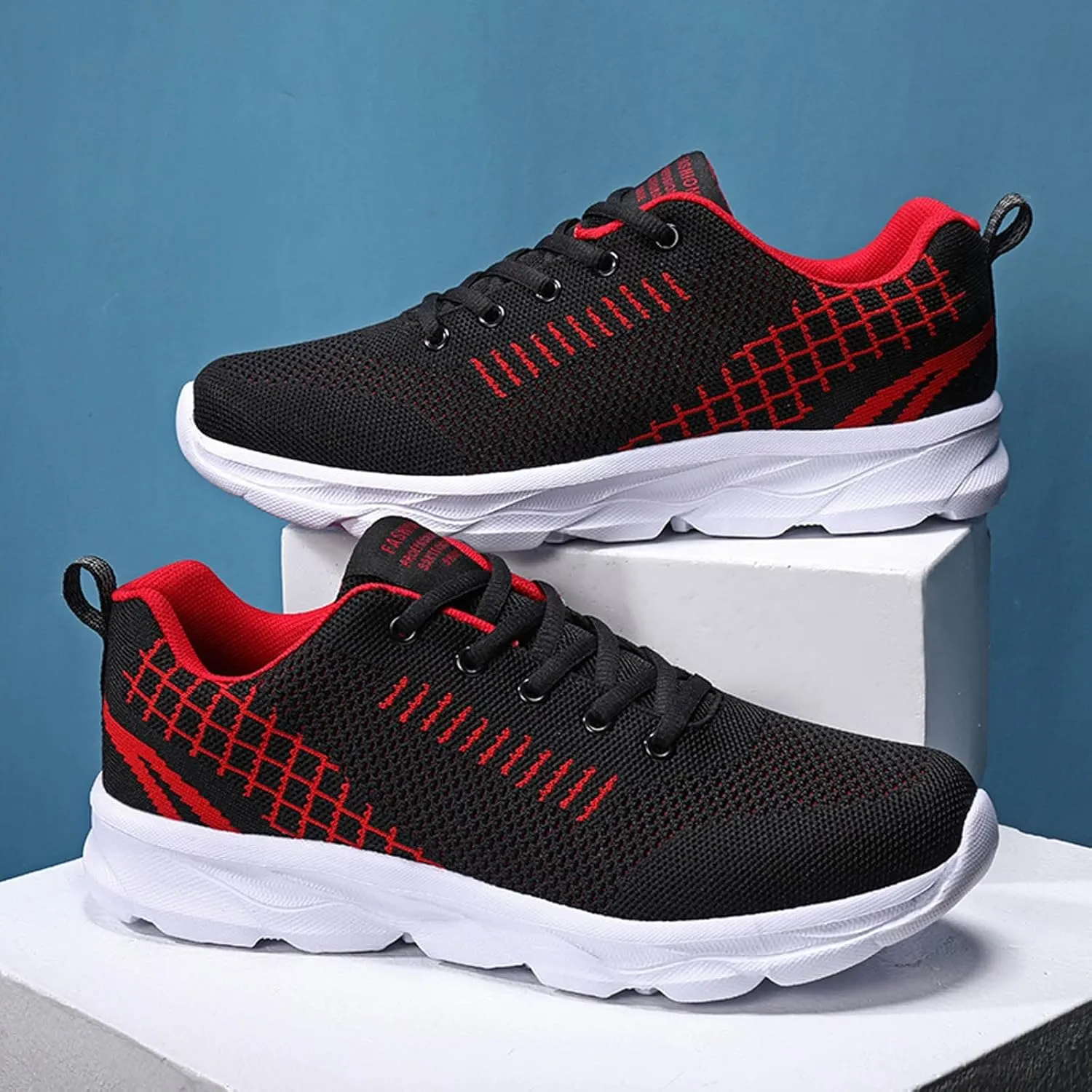 Tennis Shoes Womens Lightweight Comfortable Lace up Womens Running Shoes Breathable Men's Casual Shoes Black Sneakers Steel Toe Tennis Shoe Cross Trainer Shoe