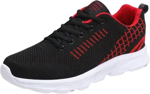 Tennis Shoes Womens Lightweight Comfortable Lace up Womens Running Shoes Breathable Men's Casual Shoes Black Sneakers Steel Toe Tennis Shoe Cross Trainer Shoe