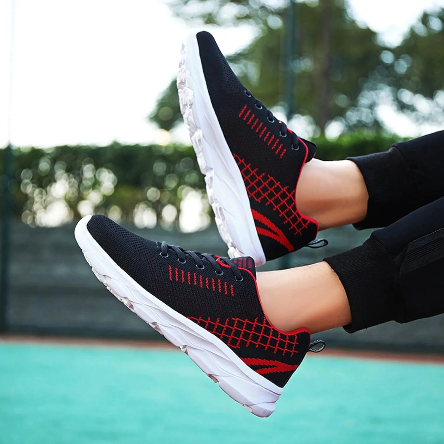 Tennis Shoes Womens Lightweight Comfortable Lace up Womens Running Shoes Breathable Men's Casual Shoes Black Sneakers Steel Toe Tennis Shoe Cross Trainer Shoe