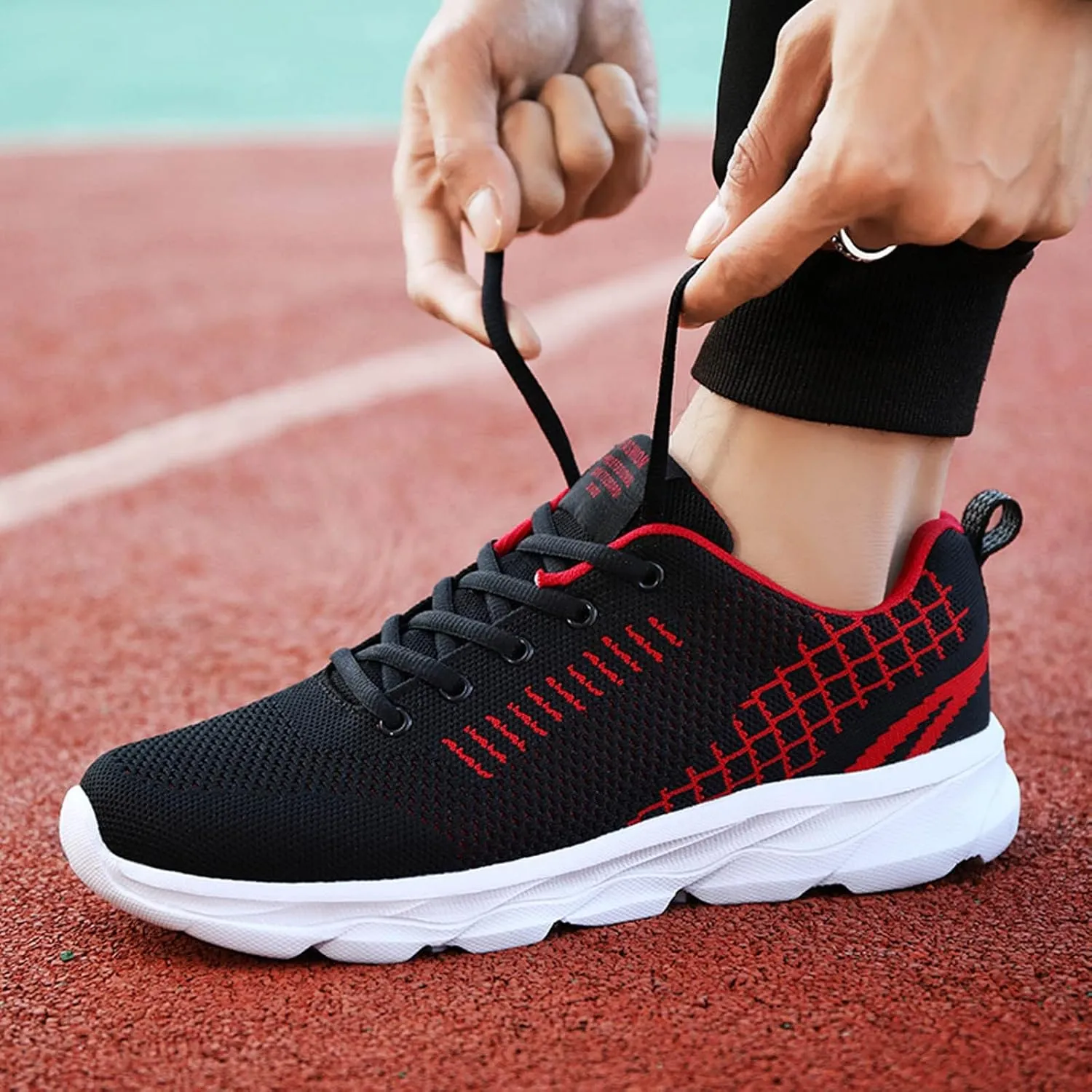 Tennis Shoes Womens Lightweight Comfortable Lace up Womens Running Shoes Breathable Men's Casual Shoes Black Sneakers Steel Toe Tennis Shoe Cross Trainer Shoe