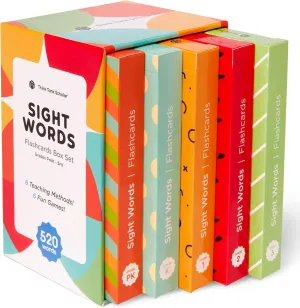 Think Tank Scholar 520 Sight Words Flash Cards (Award-Winning) Dolch & Fry, High Frequency Words - Preschool (Pre K) Kindergarten 1st 2nd 3rd Grade Homeschool (Kids Ages 3, 4, 5, 6, 7, 8, 9) Set