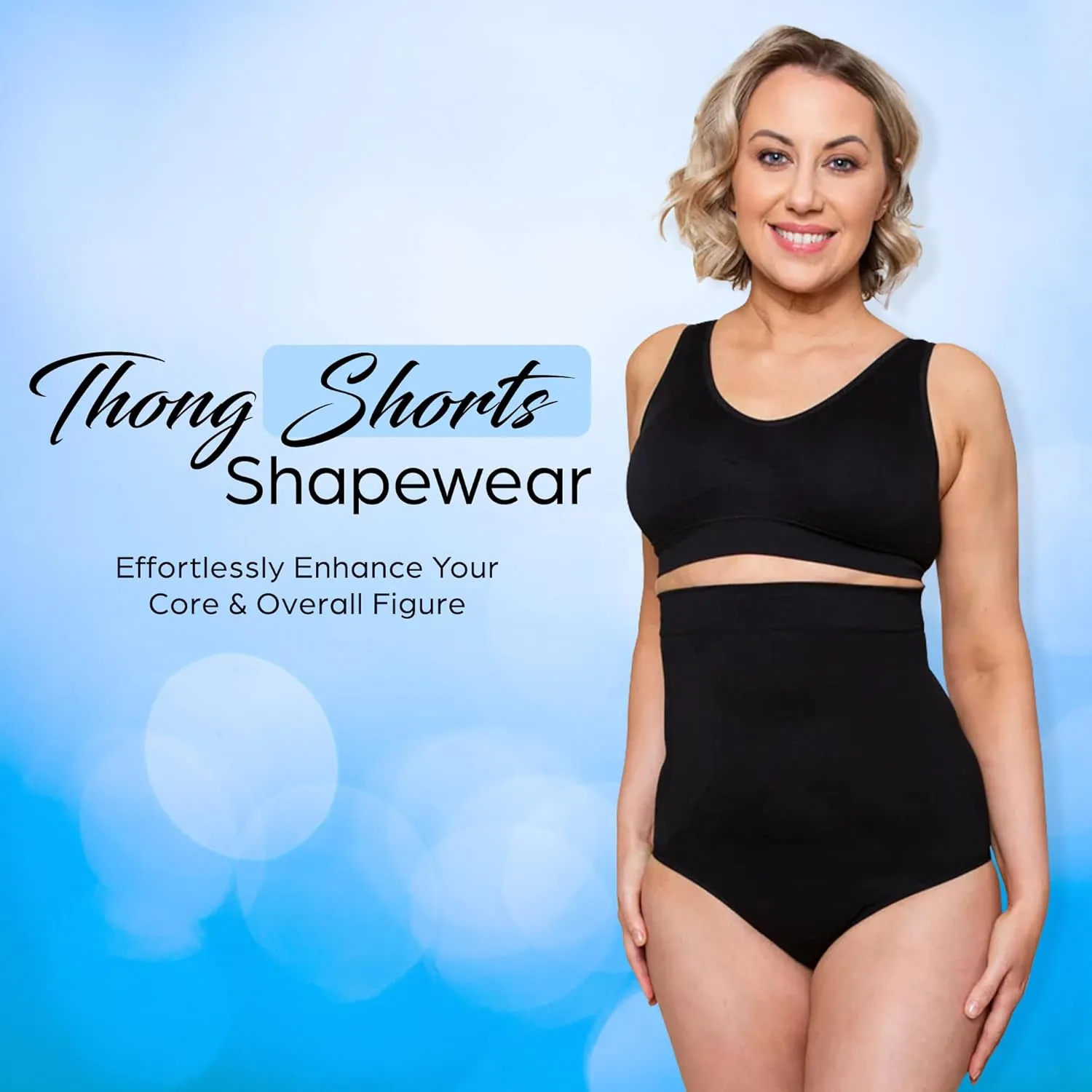 Thong Shorts Shapewear Tummy Control for Women, High Waist Shaping Seamless Body Shaper Panties