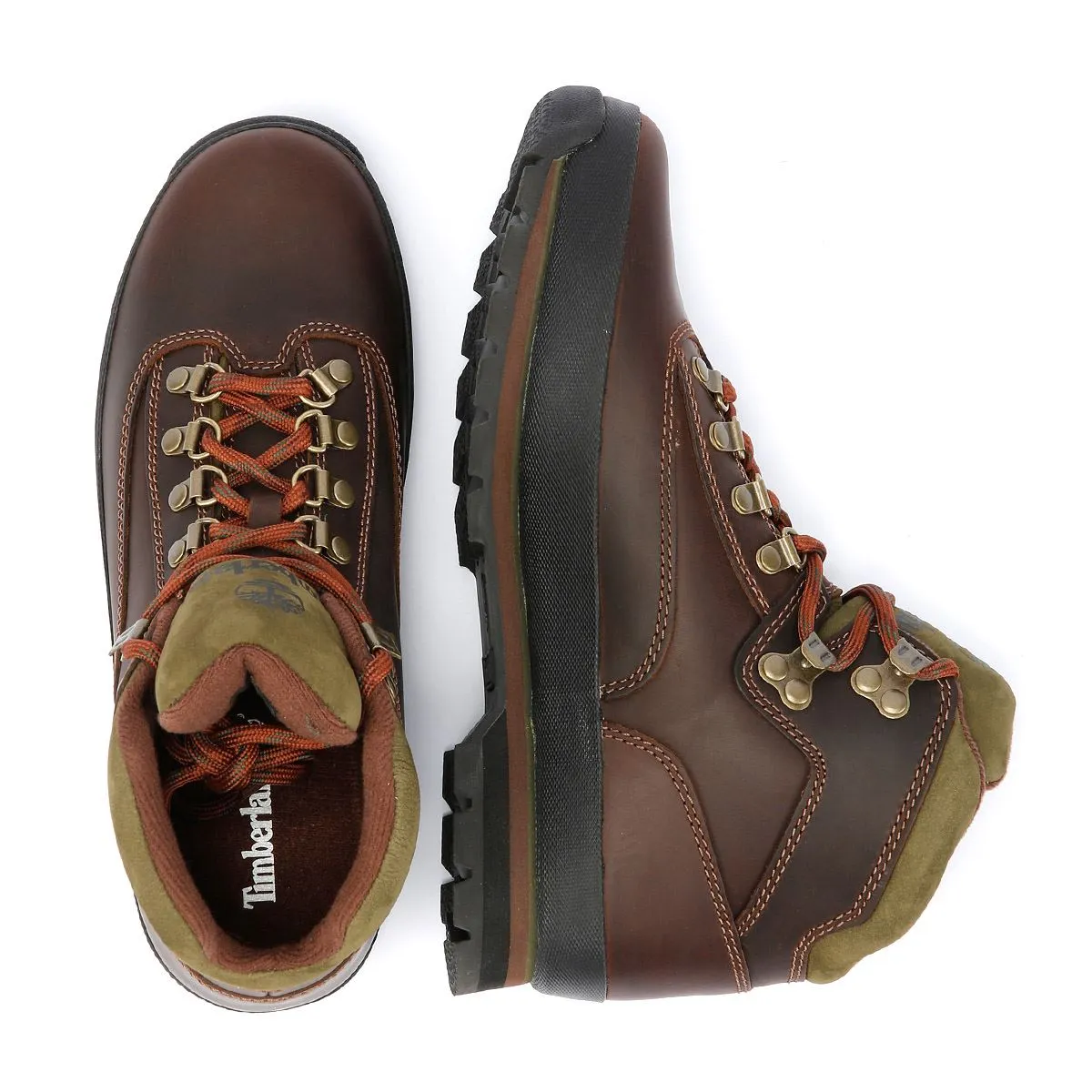 Timberland Euro Hiker Mid Lace Bottes En Cuir Marron Pour Hommes