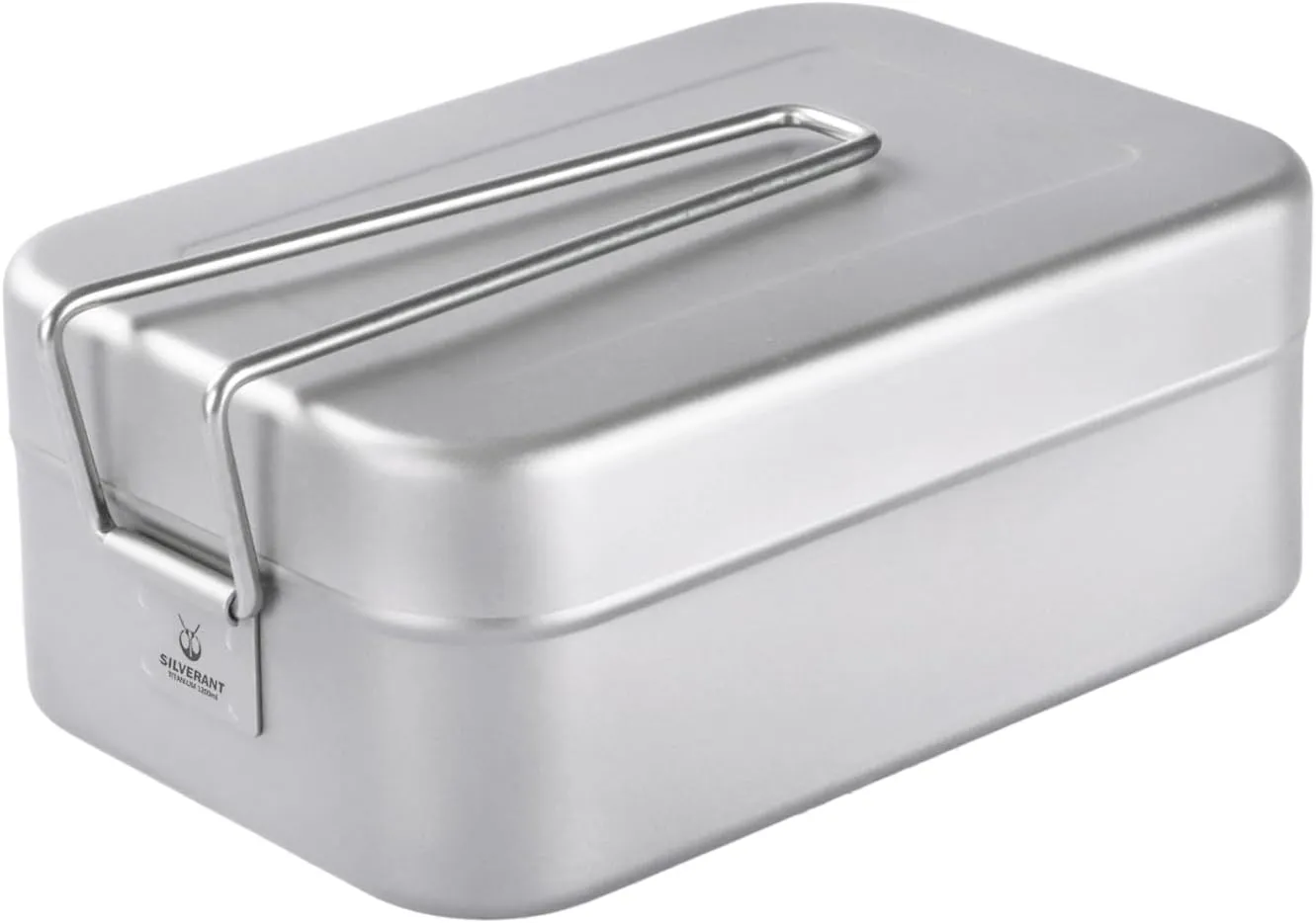 Titanium Bento Camping Lunch Box Mess Kit 1200ml with Airtight Lid Seal and Cover Foldable Handle for Heating on Fire Camp Backpacking Container for Outdoor Camping Hiking Picnic Daily Use