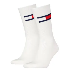 Tommy Hilfiger 2 Pack Trainer Flag Mens Crew Socks White