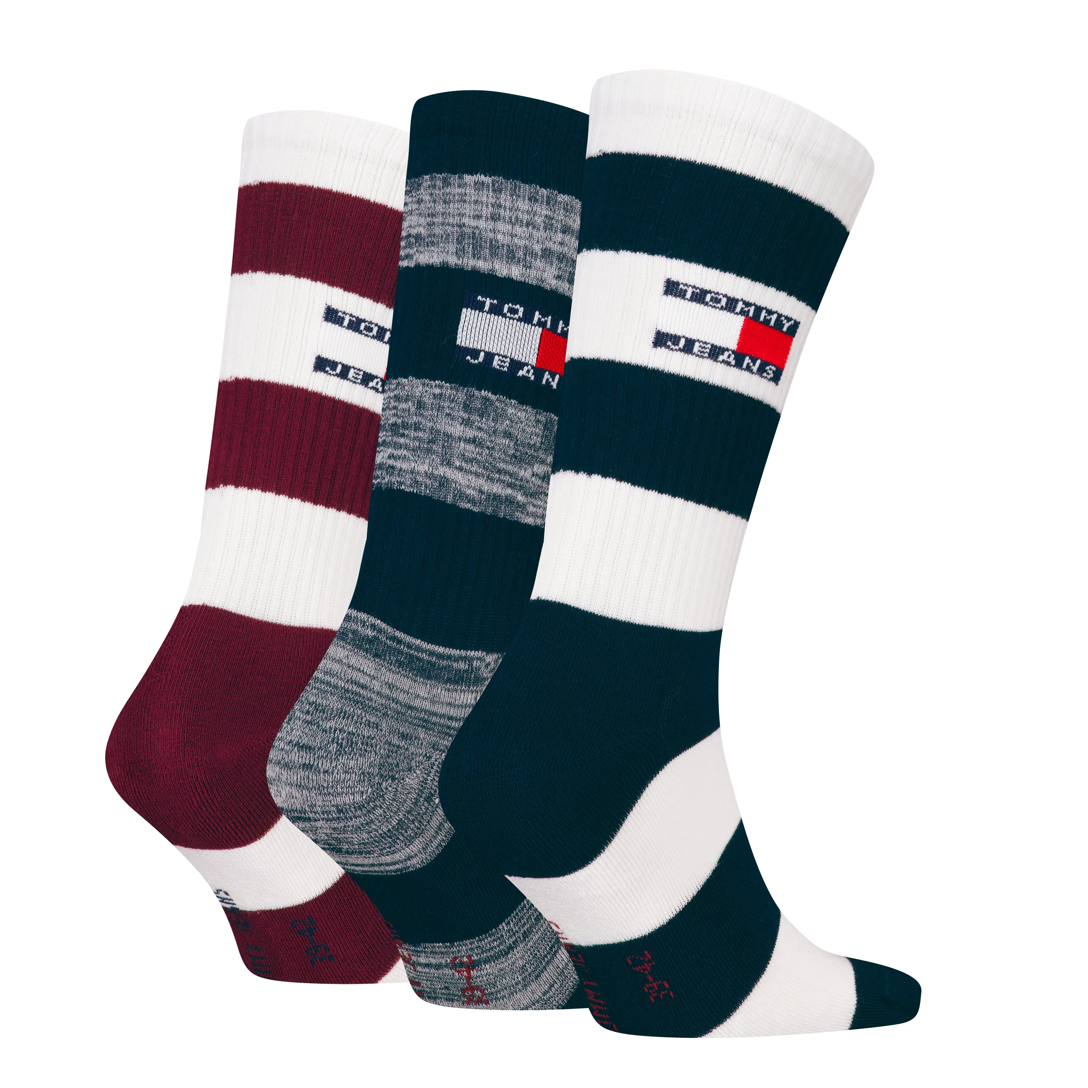 Tommy Hilfiger 3 Pack Trainer Stripe Mens Crew Socks Multi