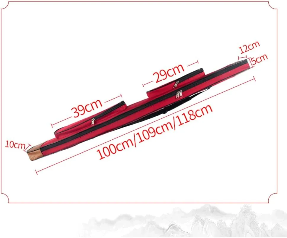TOTITION Taichi Sword Carrying Bag,Oxford Cloth Sword Case,Chinese Kung Fu Sword Bag Single and Double Layer Sword Carrying Case Martial Arts Weapons Case Sword Shoulder Bag-Red-Single||100cm