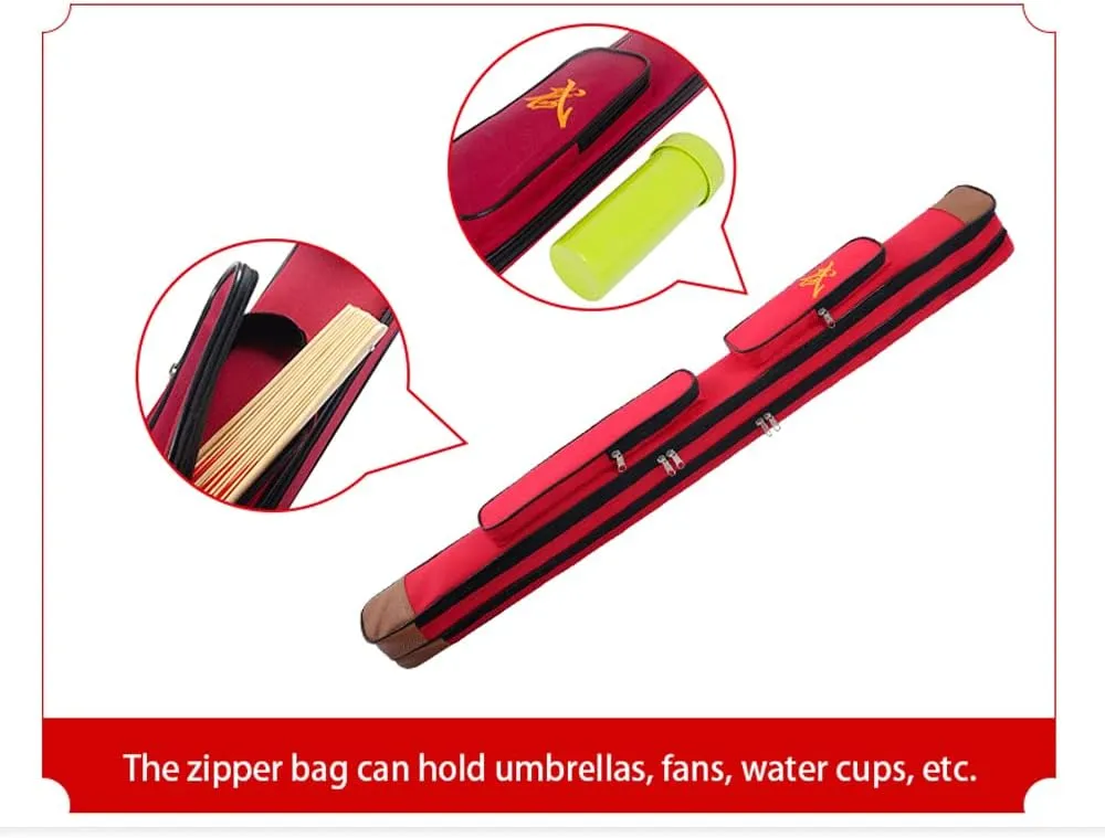 TOTITION Taichi Sword Carrying Bag,Oxford Cloth Sword Case,Chinese Kung Fu Sword Bag Single and Double Layer Sword Carrying Case Martial Arts Weapons Case Sword Shoulder Bag-Red-Single||100cm