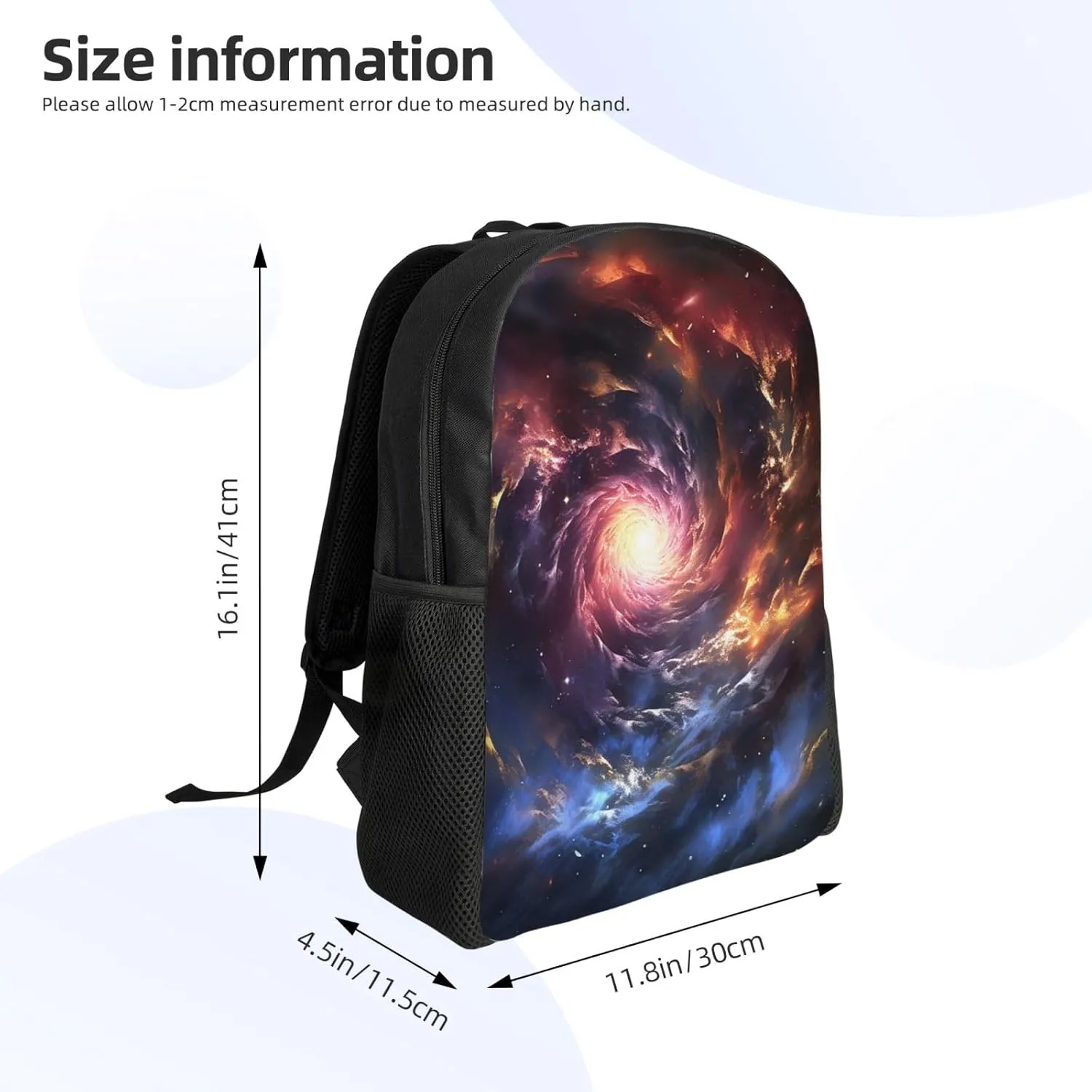 Travel Backpack for Women Men Carry On Backpack Cosmic Storm Laptop Backpack 17 Inch Lightweight Casual Daypack