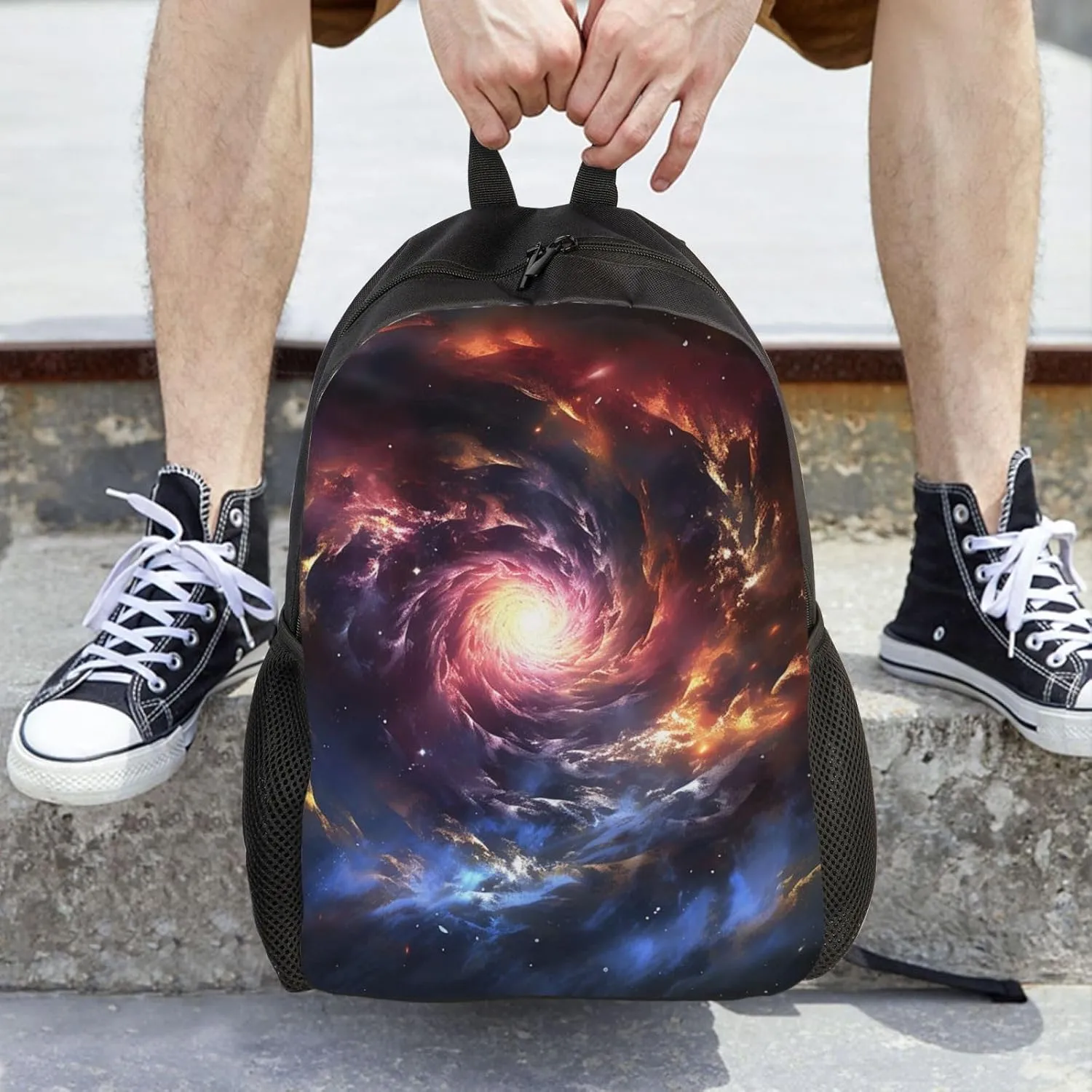 Travel Backpack for Women Men Carry On Backpack Cosmic Storm Laptop Backpack 17 Inch Lightweight Casual Daypack