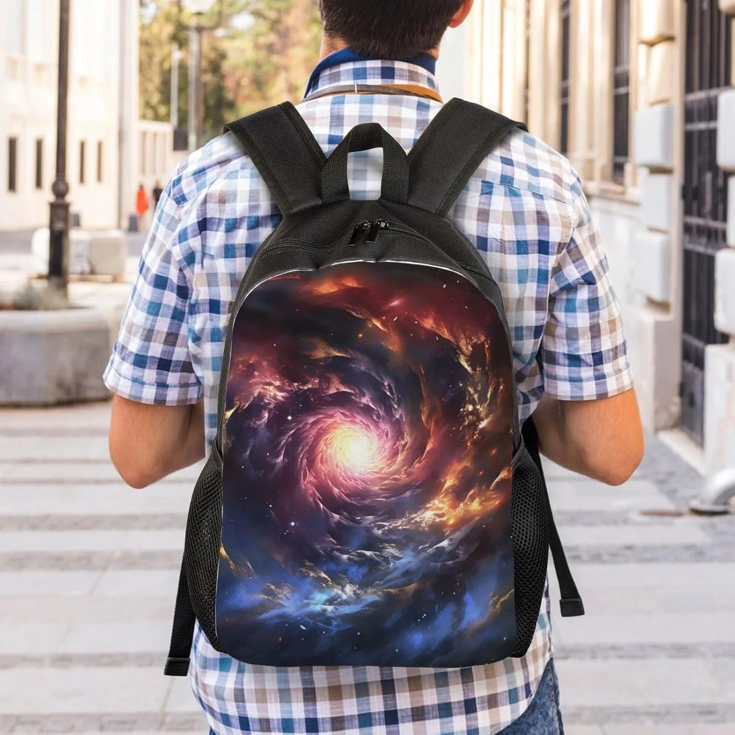 Travel Backpack for Women Men Carry On Backpack Cosmic Storm Laptop Backpack 17 Inch Lightweight Casual Daypack