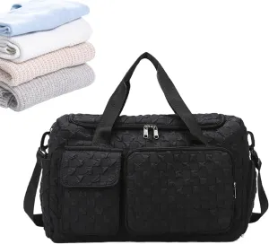 Travel Duffle Bag,Weekender Personal Large Pouch | Waterproof Plaid Travel Bag with Shoe Compartment for Camping Swimming Beach Swim Pool Sports Gym