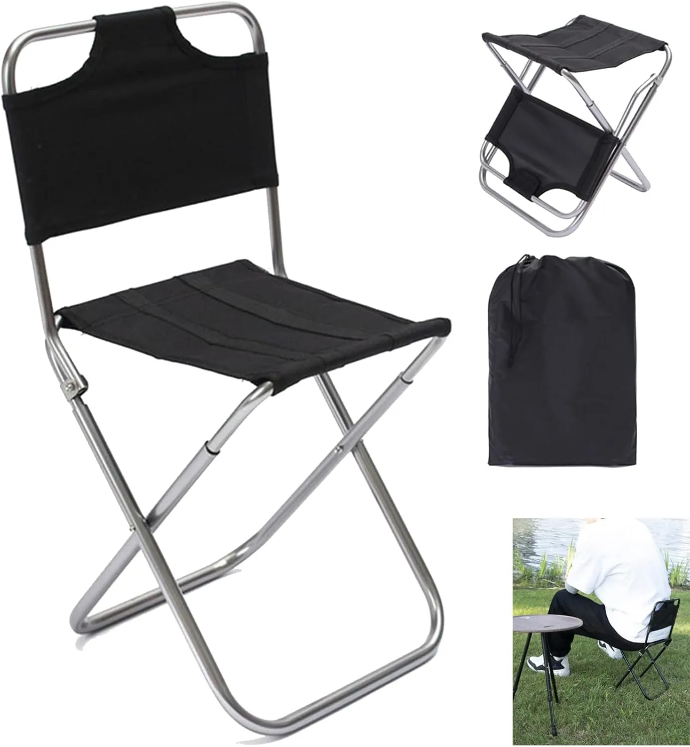 Travel Folding Camping Stool, Portable Stool, Folding Stool, Lightweight Fishing Stool, for Camping Fishing Hiking Gardening Outdoor Walking Backpacking Travelling
