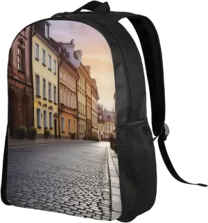 Travel Laptop Backpack Poland's Historic Center Street Carry On Backpack Casual Daypack Waterproof Business Work Bag