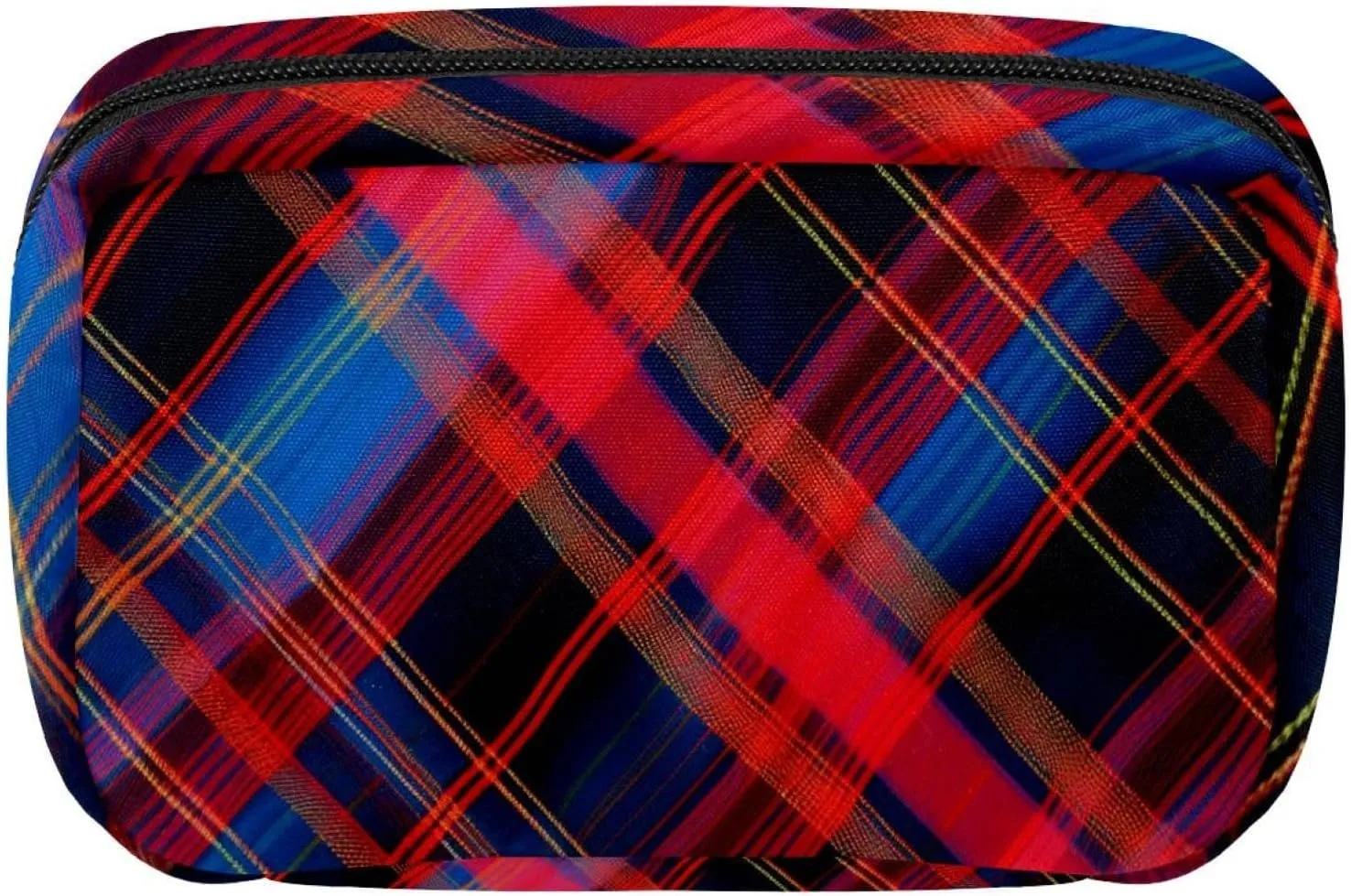 Travel Makeup Bag,Travel Toiletry Bag for Women,Classic Stripe Red Plaid,Cosmetic Travel Bag