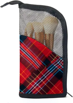 Travel Toiletry Bag,Small Makeup Bag,Classic Stripe Red Plaid,Make up Bags for Women
