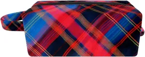 Travel Toiletry Bag,Small Makeup Bag,Classic Stripe Red Plaid,Make up Bags for Women