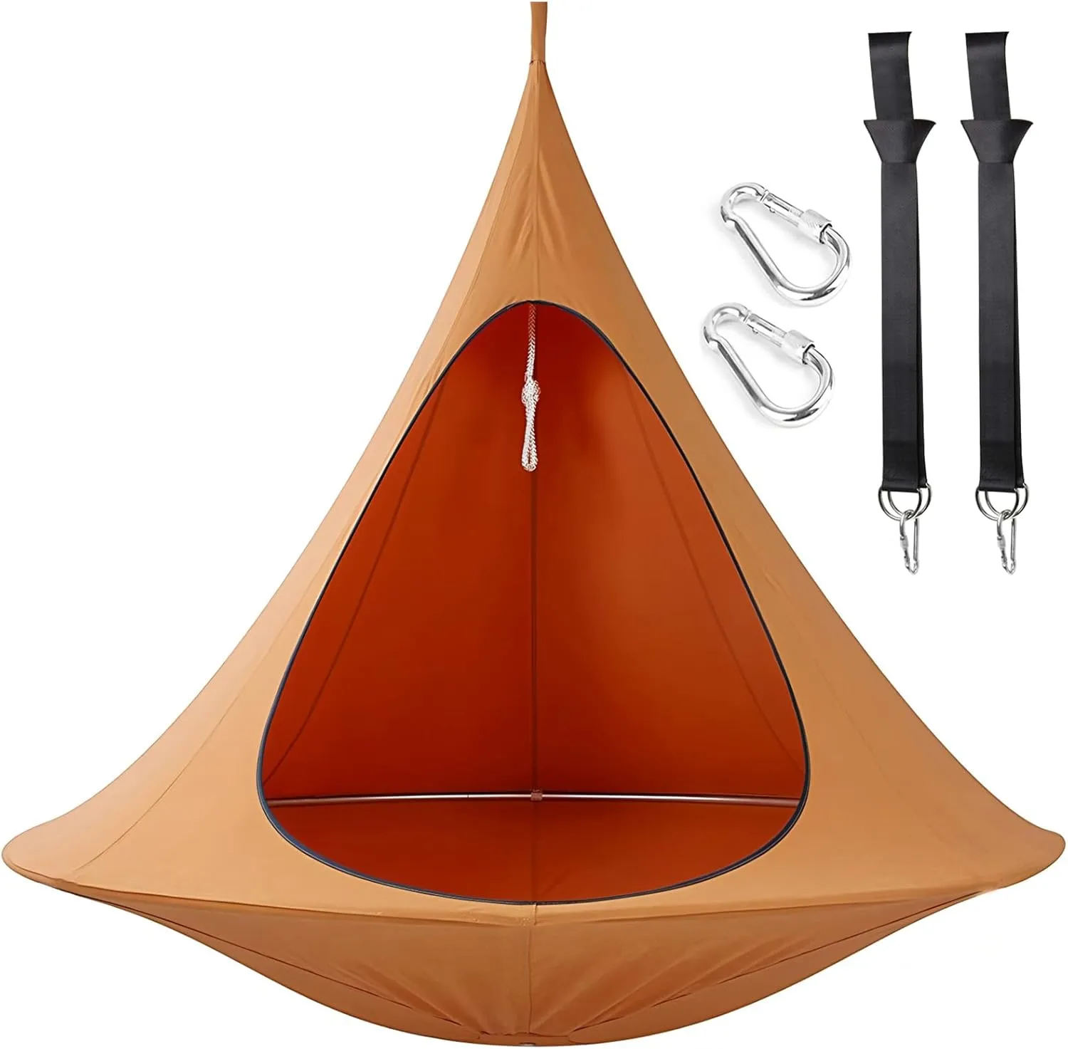 Tree Swing for Adults Kids - Outdoor Hammock Chair Weight Capacity 220-440lbs - Hammock Swing Chair Indoor Swing with Straps and Buckle Hanging Kit,Orange,1 * 1.1m/39 * 43in