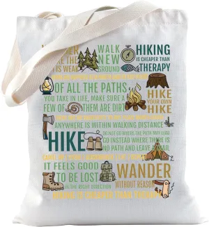 TSOTMO Hike Gift Hiking Tote Bag Outdoors Camping Bag Adventure Travel Gift for Hiker Camper Hiking Lovers Gift
