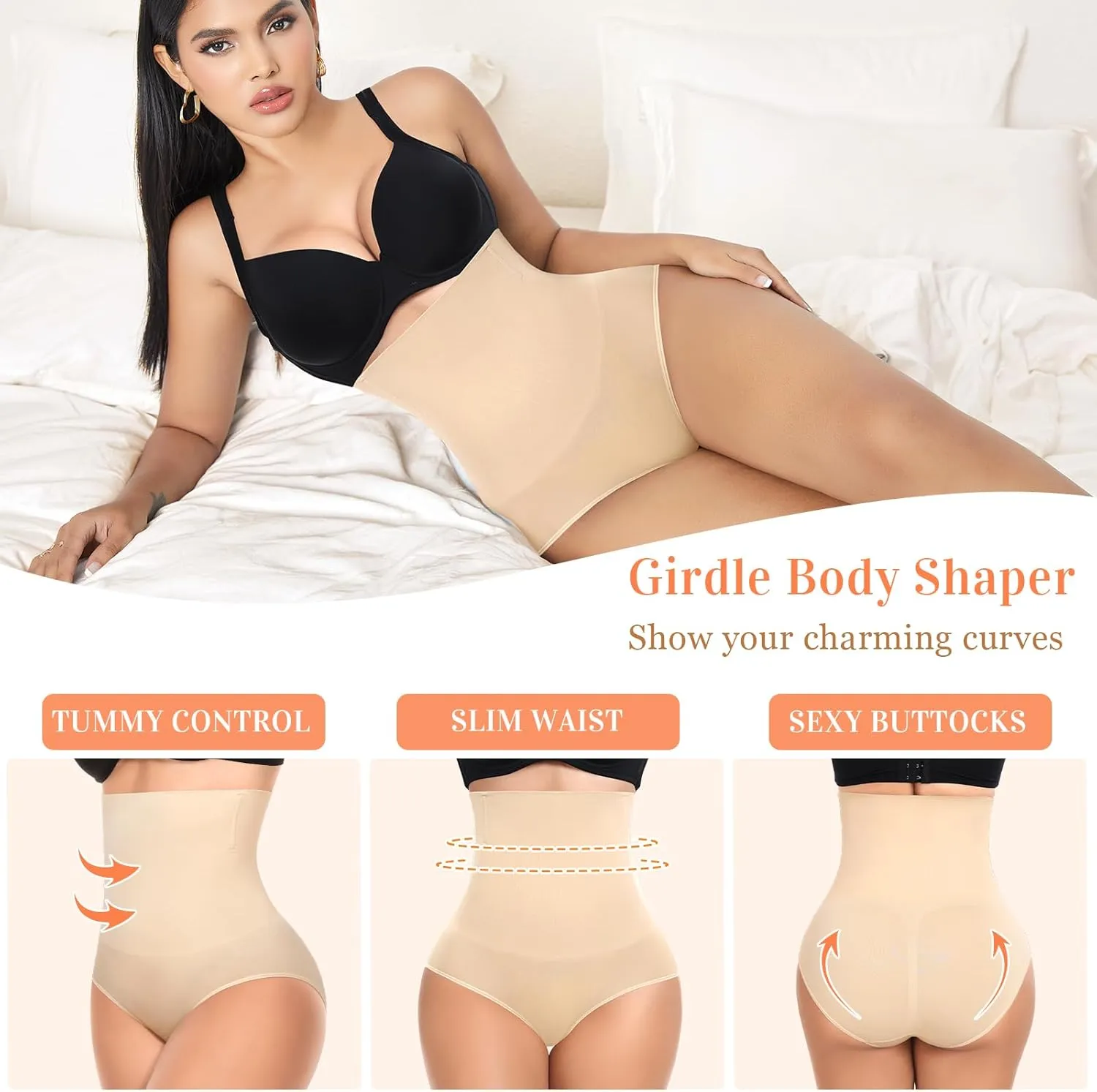 Tummy Control Shapewear Underwear for Women High Waisted Body Shaper Panties Slimming Girdle Shaping Briefs