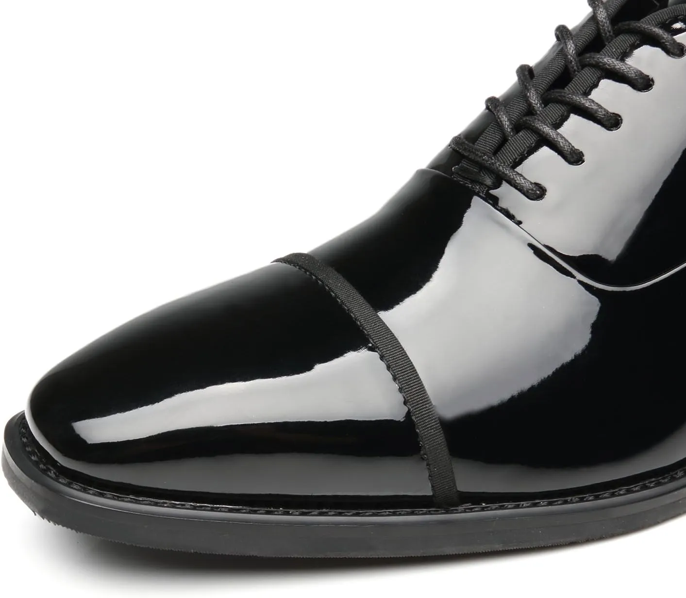 Tuxedo Shoes Patent Leather Wedding Shoes for Men Cap Toe Lace up Formal Business Oxford Shoes