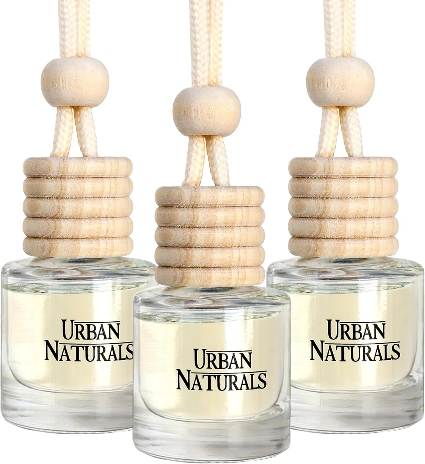 Urban Naturals Car Air Freshener Diffuser 3 Pack - Tropical Escape Essentials Scent, 45  Days Long Lasting Fragrance, Made in USA, Glass & Wood, Hanging Design   Vent Cip, Easy to Use