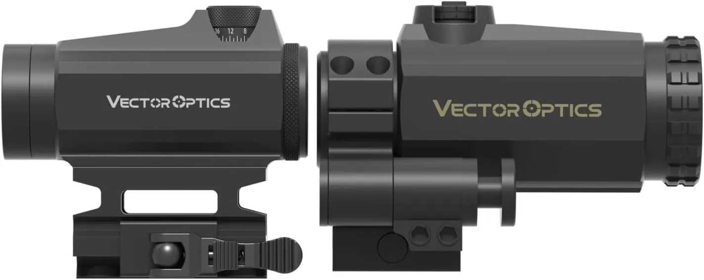 Vector Optics 1x22 Red Dot Scope with 3X Magnifier Combo, Compact Reflex Sight, Quick Detach, 3 MOA Dot Size w/Picatinny Mount