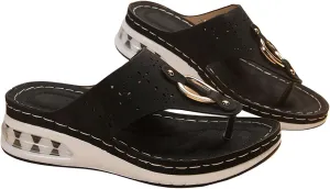 Wedge Sandals for Women Summer Dressy Platform Flip Flops Casual Hollow Out Walking Sandal Comfortable Platform Non Slip Flip Flop Low Wedges Wedding Sandals with Arch Support