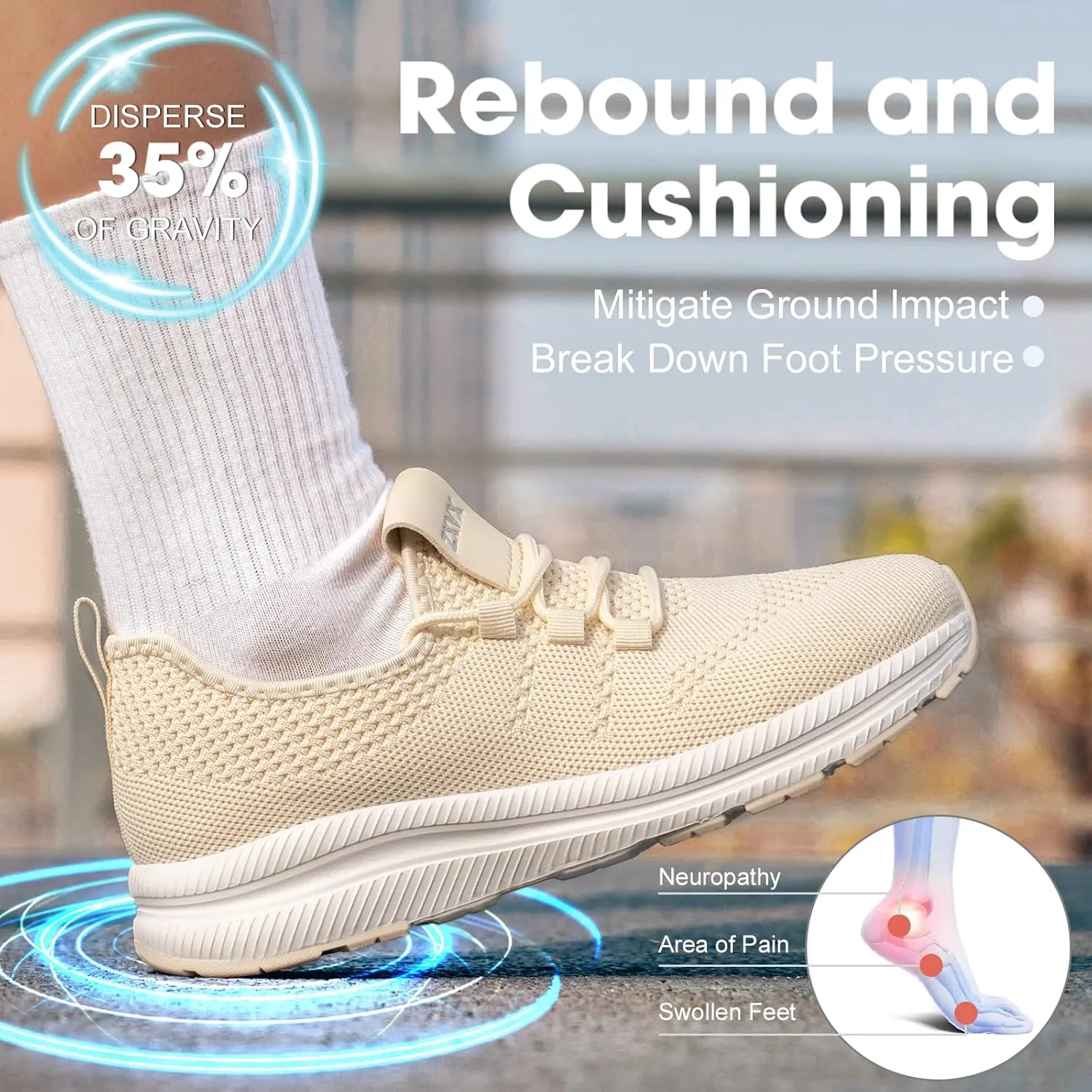 Wide Toe Box Shoes Women Non-Slip Wide Width Sneakers Ultra Light Extra Wide Road Running Shoes for Women Breathable Tennis Walking Gym Workout Trainer 5.5-11.5