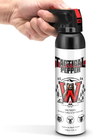 WILTEEXS Self Defense Spray, Spray Self Defense, Camping and Hiking, Fast Flip Top, Long Range, Quick Release