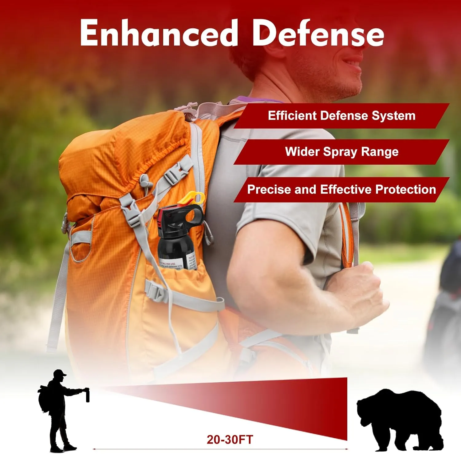 WILTEEXS Self Defense Spray, Spray Self Defense, Camping and Hiking, Fast Flip Top, Long Range, Quick Release