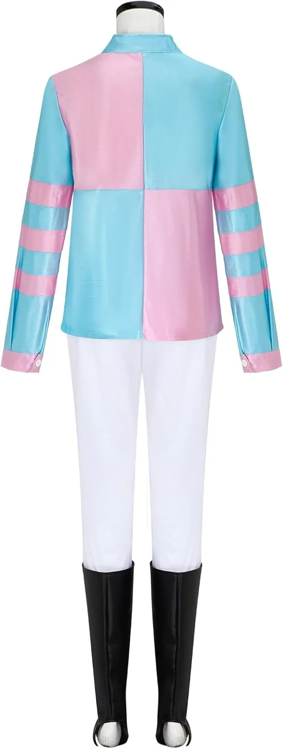 Women Horse Rider Halloween Costume Outfit Equestrian Suits Sports Cycling Top Pants Hat Goggles Boot Covers Full Set