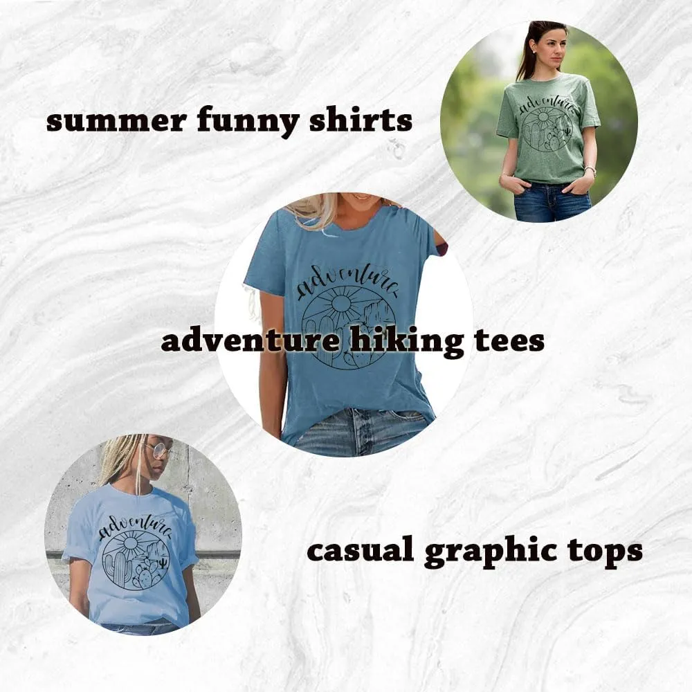 Women Mountain Adventure Workout Tanks Hiking Camping Graphic Athletic Sleeveless Funny Tee Tops