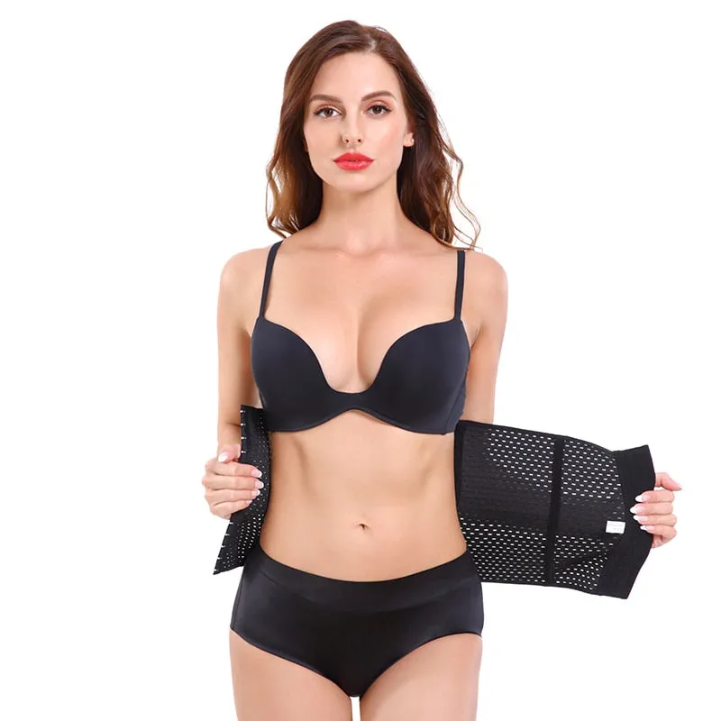 Women Waist Trainer Body Shapers Slimming Belt Modeling Strap Steel Boned Postpartum Band