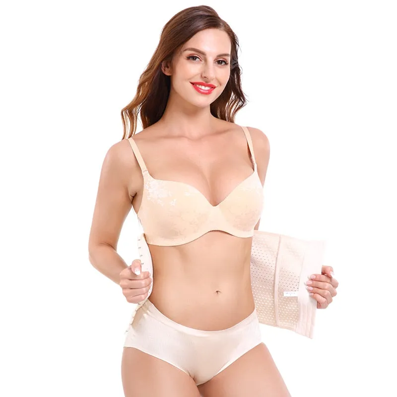 Women Waist Trainer Body Shapers Slimming Belt Modeling Strap Steel Boned Postpartum Band