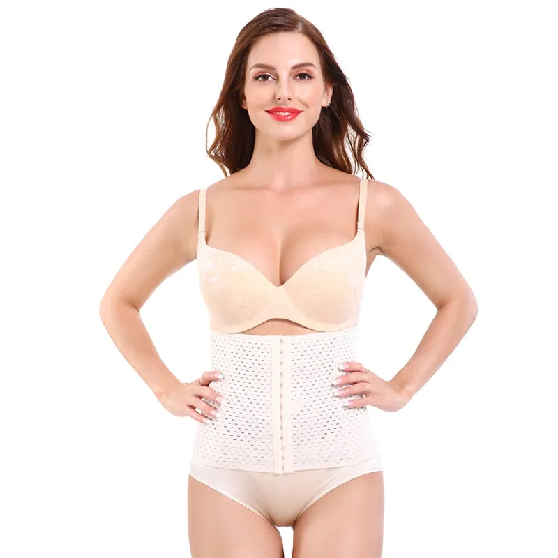 Women Waist Trainer Body Shapers Slimming Belt Modeling Strap Steel Boned Postpartum Band