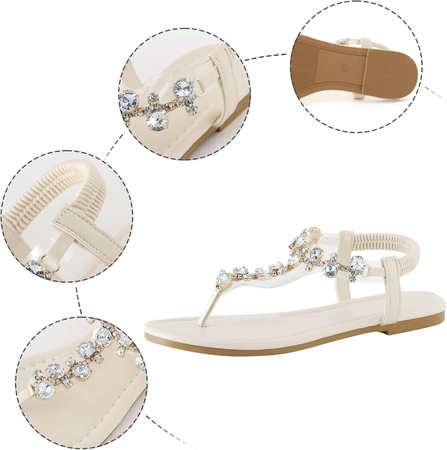 Women's Elastic Ankle Strap Flat Sandals Adjustable Casual Fisherman Cool Shoes Fashion Flat Sandals for Women