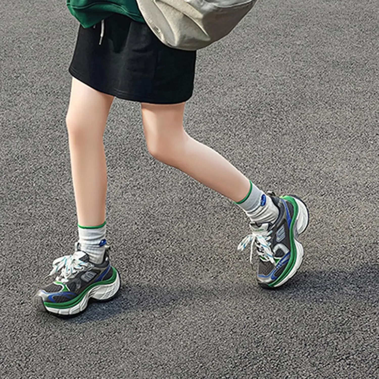 Women's Fashion Sneakers White Thick Bottom Trainers Casual Breathable Comfortable Lace Up Platform Shoes Women's Chunky Heel Oxford Shoes