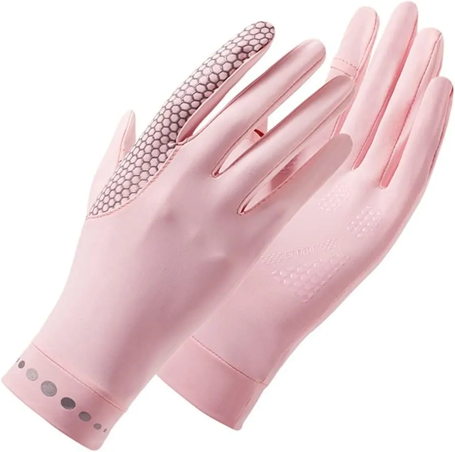 Women's Gloves Spring and Outdoor Riding Breathable Hand Guard Ice Silk Dew Finger Coolness