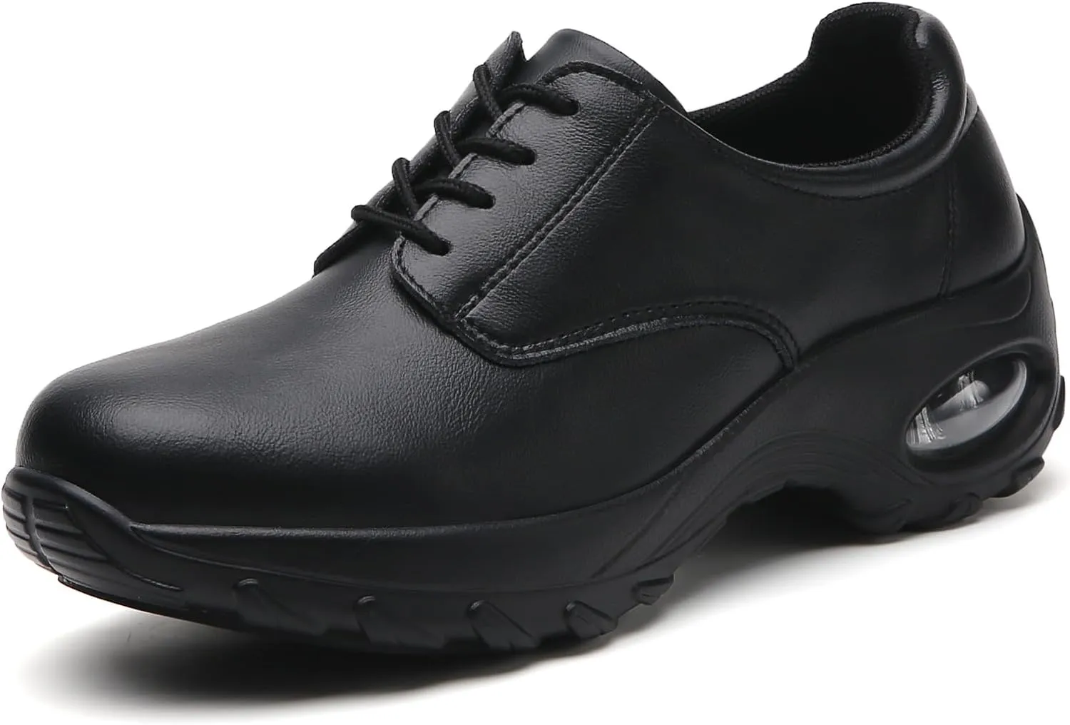 Womens Lightweight Nursing Shoes Slip Resistant Faux Leather Lace Up Comfortable Oxford Work Shoes