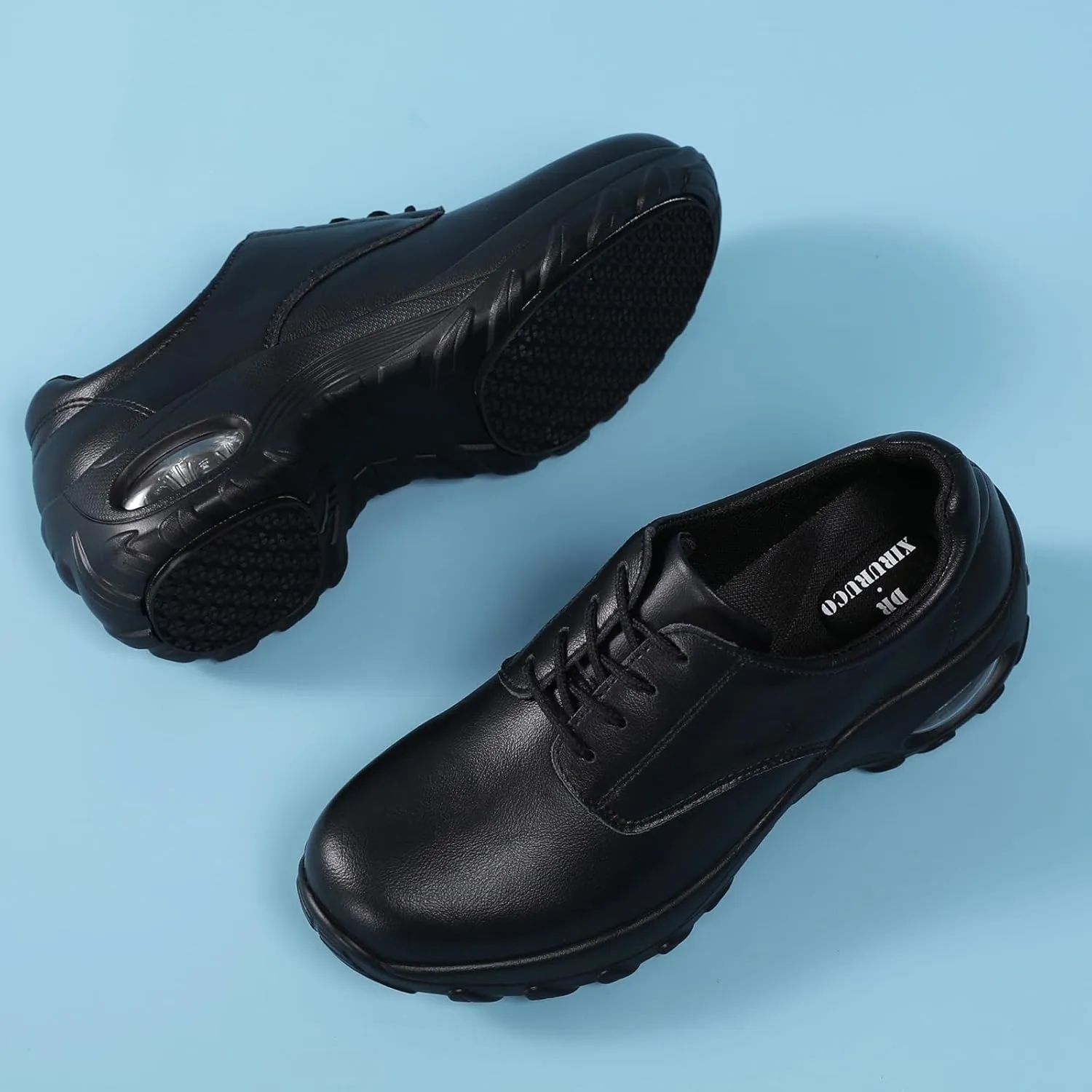 Womens Lightweight Nursing Shoes Slip Resistant Faux Leather Lace Up Comfortable Oxford Work Shoes