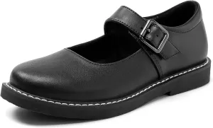 Women's Mary Jane Oxford Shoes Leather Non-Slip Dress Vintage Buckle Design for Casual Formal Work Shoes Girls School Office Comfort Flats.