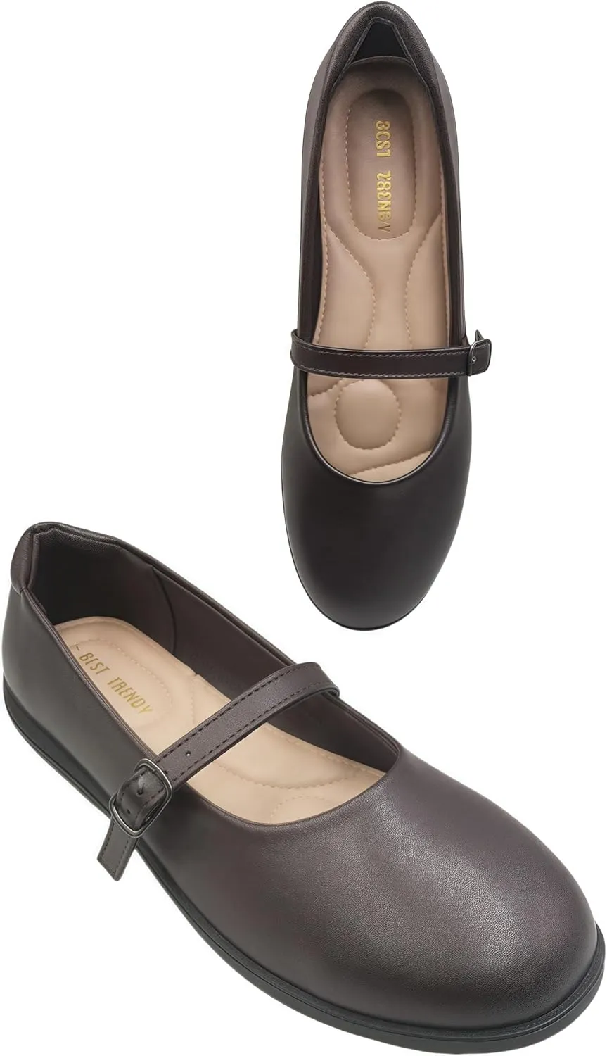 Women's Mary Jane Shoes - Classic Brown Oxford Style for Women Comfortable & Stylish Womens Mary Jane Shoes for Everyday Wear，Work & Student Shoe