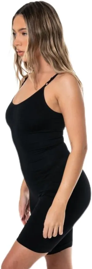 Women's Seamless Tummy Control Waist Trainer Bodysuit - Full-Body Sculpting Shapewear with Round Neck