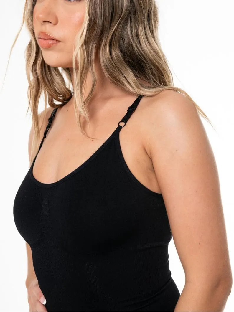 Women's Seamless Tummy Control Waist Trainer Bodysuit - Full-Body Sculpting Shapewear with Round Neck