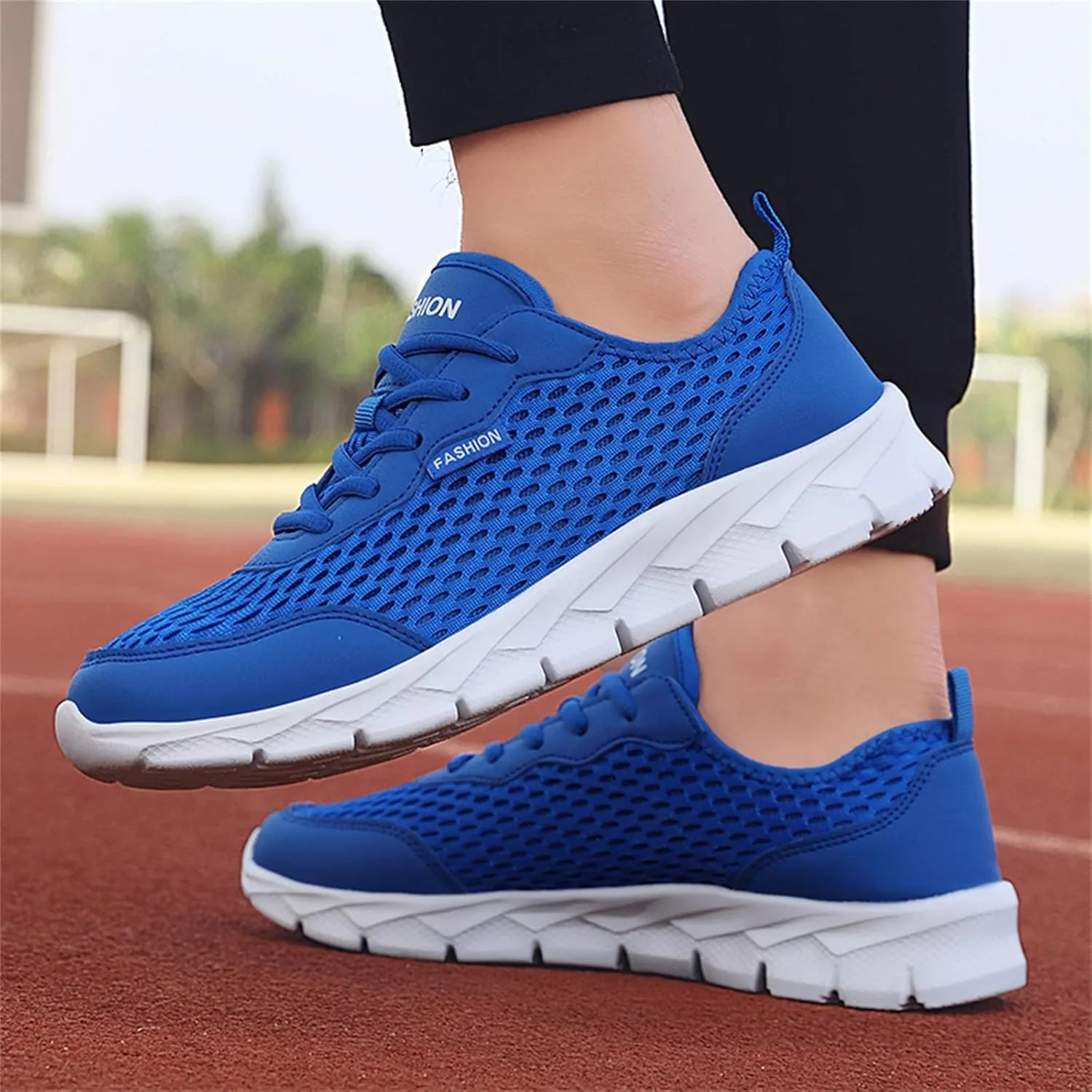 Womens Sneakers Air Cushion Running Shoes Lace Up Tennis Shoes Men Mesh Breathable Men's Casual Shoes Fashion Sneakers Platform Tennis Shoe Cross Trainer Shoe